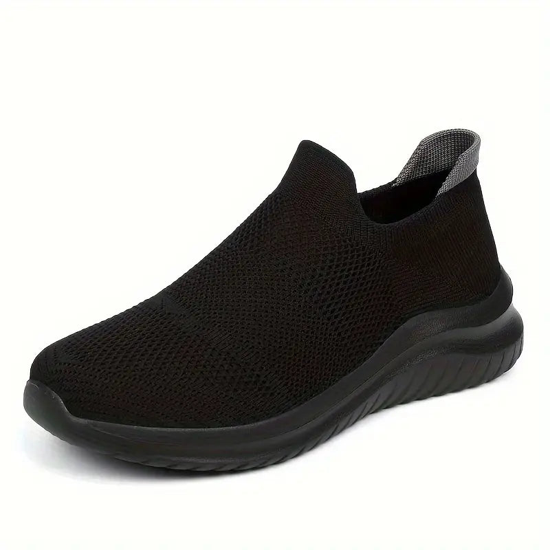 Men's Lightweight Black Woven Slip On Shoes