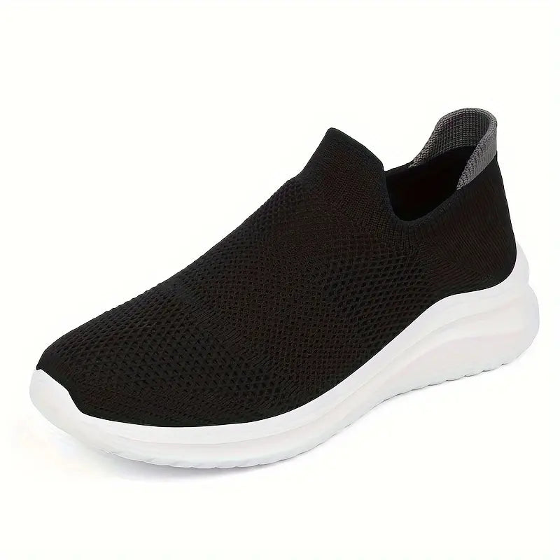 Men's Lightweight Black Woven Slip On Shoes