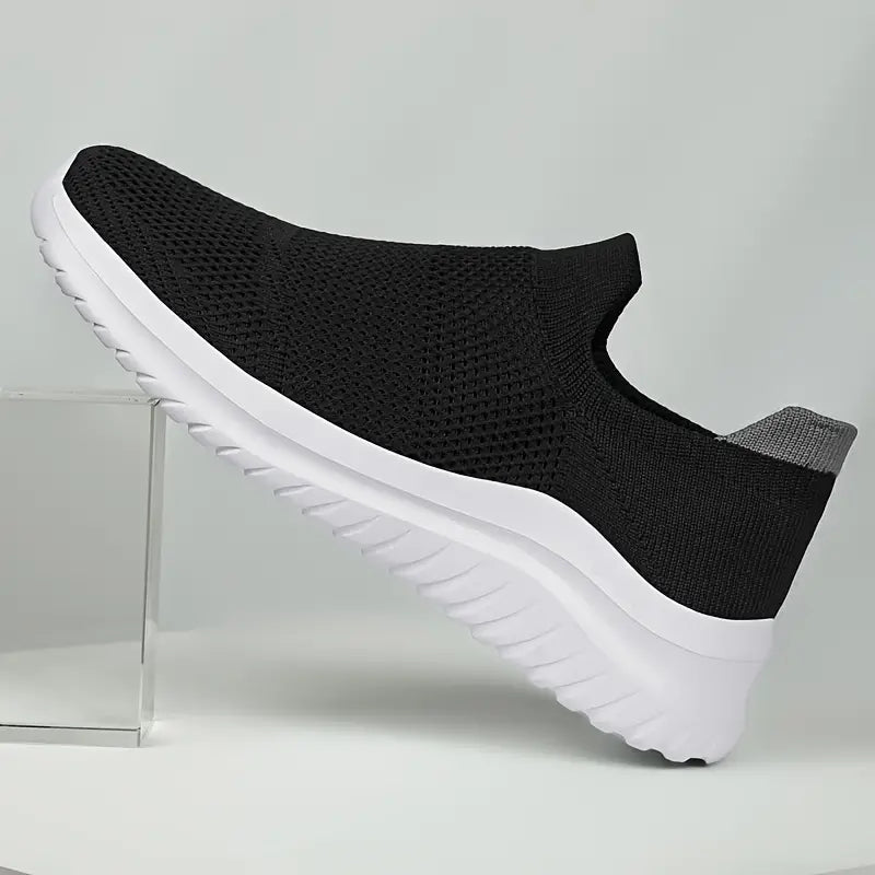 Men's Lightweight Black Woven Slip On Shoes