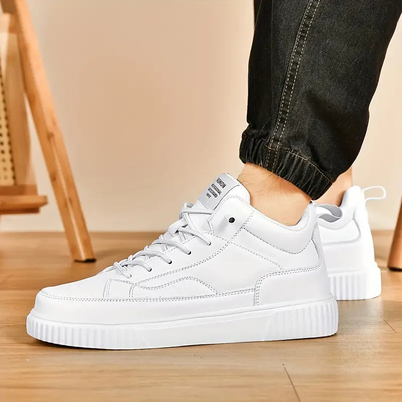 Men's Trendy Solid High Top Skate Sneakers Shoes