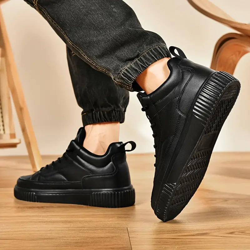 Men's Trendy Solid High Top Skate Sneakers Shoes